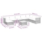 vidaXL Salon de jardin avec coussins 9 Pièces beige résine tressée