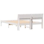 vidaXL Cadre de lit Blanc 135 x 190 cm Bois massif en pin