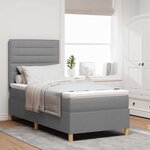 vidaXL Lit à ressorts avec matelas Gris clair 90 x 190 cm tissu