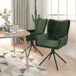 vidaXL Chaises pivotantes à manger lot de 2 Vert foncé Velours