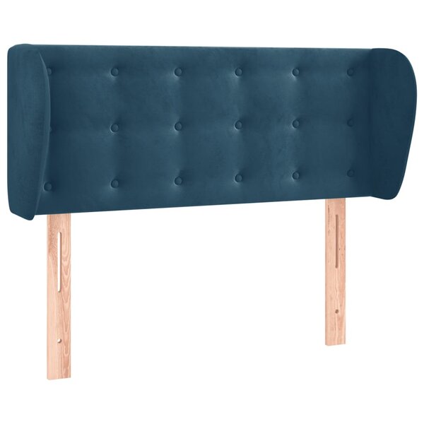 vidaXL Tête de lit avec oreilles Bleu foncé 93x23x78/88 cm Velours