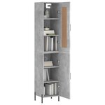 vidaXL Buffet haut Gris béton 34 5x34x180 cm Bois d'ingénierie
