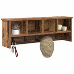 vidaXL Porte-manteau mural avec étagère Bois ancien 75 x 16 x 26 cm