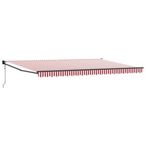 vidaXL Auvent Rouge et Blanc 500 x 300 x 165 cm Polyester et métal