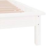 vidaXL Cadre de lit à LED blanc 90x190 cm simple bois massif