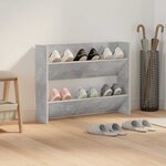 vidaXL Armoire à chaussures murale Gris béton 80x18x60 cm Aggloméré