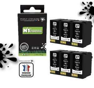 27XL - Réveil - 6 X NOIR - Grande capacité