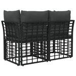 vidaXL Loveseat d'extérieur 2 Pièces Noir et Gris foncé polyrotin