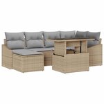 vidaXL Ensemble de canapé de jardin 7 Pièces Beige et Gris clair