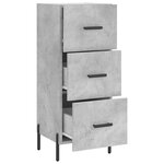 vidaXL Buffet Gris béton 34 5x34x90 cm Bois d'ingénierie