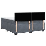 vidaXL Sommier à lattes de lit et matelas Gris foncé 200x200cm Velours