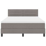 vidaXL Lit à ressorts avec matelas avec LED Taupe 140 x 200 cm tissu