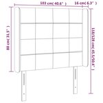 vidaXL Tête de lit à LED Gris clair 103x16x118/128 cm Tissu