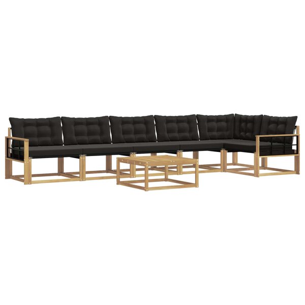 vidaXL Ensemble de canapés d'extérieur 7 Pièces Blanc et noir