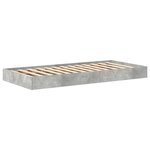 vidaXL Lit Bibliothèque Gris Béton 100x200 cm Bois d'ingénierie
