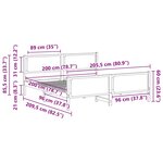 vidaXL Cadre de lit avec tête de lit Noir 200 x 200 cm tissu