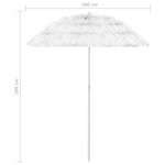 vidaXL Parasol de plage Hawaii Blanc 180 cm