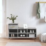 vidaXL Armoire à chaussures Gris béton 102x36x60 cm Bois d'ingénierie