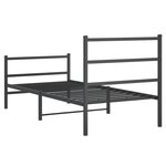 vidaXL Cadre de lit métal avec tête de lit/pied de lit noir 90x190 cm
