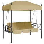 vidaXL Balancelle de jardin avec auvent sable acier
