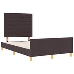 vidaXL Cadre de lit avec tête de lit Marron foncé 120 x 200 cm tissu