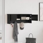 vidaXL Porte-manteau mural avec étagère Chêne noir 80 x 20 x 30 cm