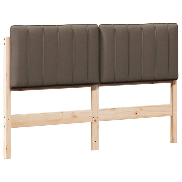 vidaXL Tête de lit capitonnée Marron et Taupe 140 cm Pin massif