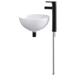 vidaXL Lavabo de salle de bain avec robinet et drain Noir Mat