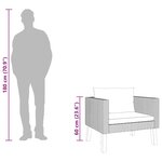 vidaXL Canapé simple de jardin avec coussins Résine tressée Noir