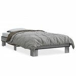vidaXL Cadre de lit sans matelas sonoma gris 100x200 cm