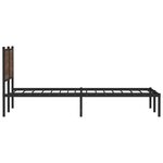 vidaXL Cadre de lit en métal sans matelas chêne marron 140x190 cm