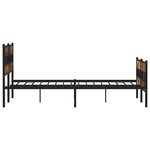 vidaXL Cadre de lit en métal sans matelas chêne fumé 183x213 cm