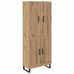 vidaXL Haut Armoire 2 Pièces Chêne artisanal Bois Aggloméré et Verre