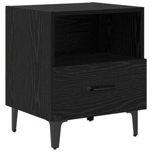 vidaXL Cabinet de chevet avec tiroir Chêne noir 40 x 35 x 47.5 cm