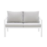 Salon de jardin FIRA - En Aluminium - 4 personnes avec coussins