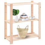 vidaXL Étagères de rangement à 3 niveaux 2 Pièces 80x38x90 cm Pin 150 kg