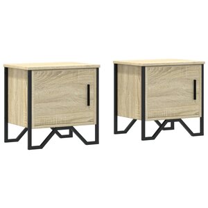 vidaXL Tables de chevet 2 Pièces Chêne sonoma 40 x 30 x 40 cm Aggloméré