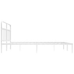 vidaXL Cadre de lit métal sans matelas et tête de lit blanc 180x200 cm