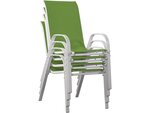 Fauteuil jardin textilène "cordoba" - phoenix - vert - lot de 4
