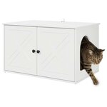 vidaXL Maison pour chat Blanc Brillant 85 x 55 x 50 cm