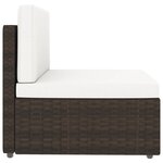 Vidaxl salon de jardin 5 pièces avec coussins marron résine tressée