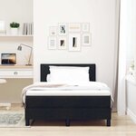 vidaXL Lit à ressorts avec matelas Noir 120 x 190 cm tissu