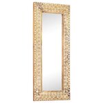 vidaXL Miroir sculpté à la main 110x50x2 6 cm Bois de manguier solide