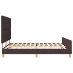 vidaXL Cadre de lit avec tête de lit Marron foncé 180 x 200 cm tissu