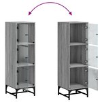 vidaXL Buffet avec portes en verre sonoma gris 35x37x120 cm