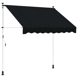 vidaXL Auvent rétractable manuel Noir 300 cm