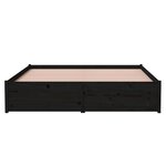 vidaXL Cadre de lit Noir Bois massif 140x190 cm