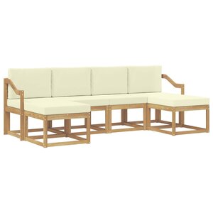 vidaXL Ensemble de canapés d'extérieur 6 pc Blanc et crème Polyester