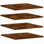 vidaXL Étagères murales 4 Pièces chêne fumé 40x40x1 5cm bois d'ingénierie