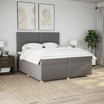 vidaXL Sommier à lattes de lit avec matelas Taupe 200x200 cm Tissu